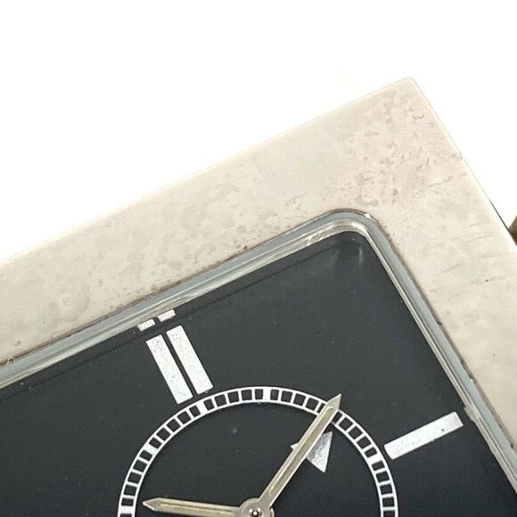 GUCCI REF0840 Logo Travel Watch Watch Interior Table clock SS Silver - Picture 11 of 16